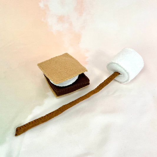 S'more and Marshmallow on a Stick Combo Felt Food Play Set